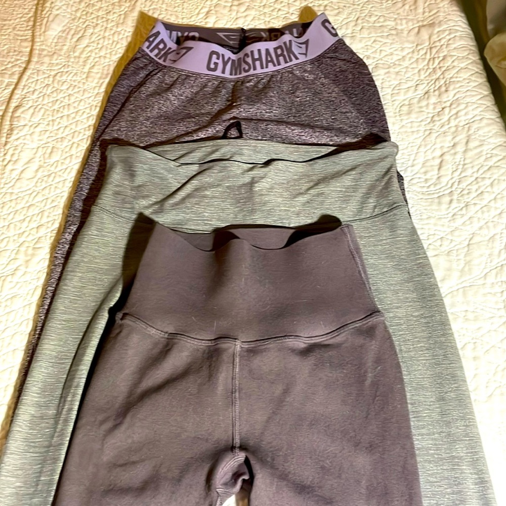 Three pairs of leggings/athletic pants size XS. SculptKnit Gymshark lululemon